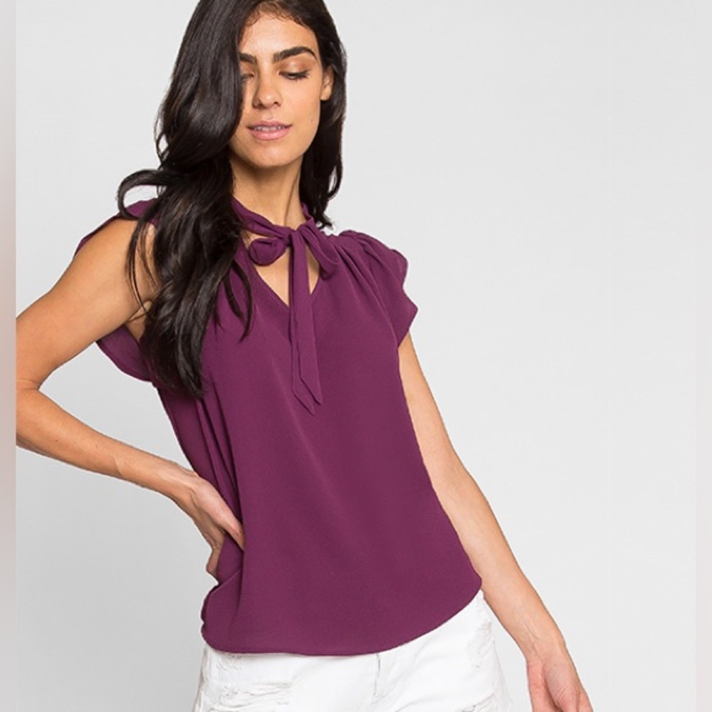 Wet Seal Purple flutter sleeve top